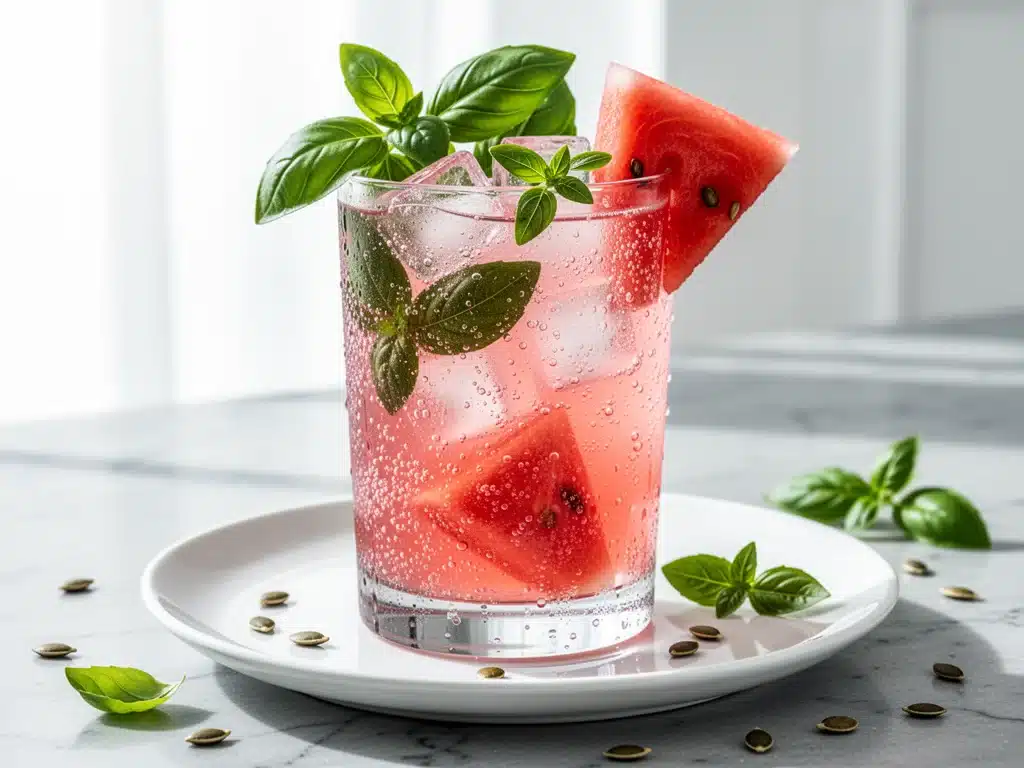 Sparkling Watermelon Basil Cooler - featured image