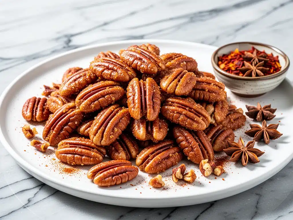 Sweet and Spicy Candied Pecans - featured image