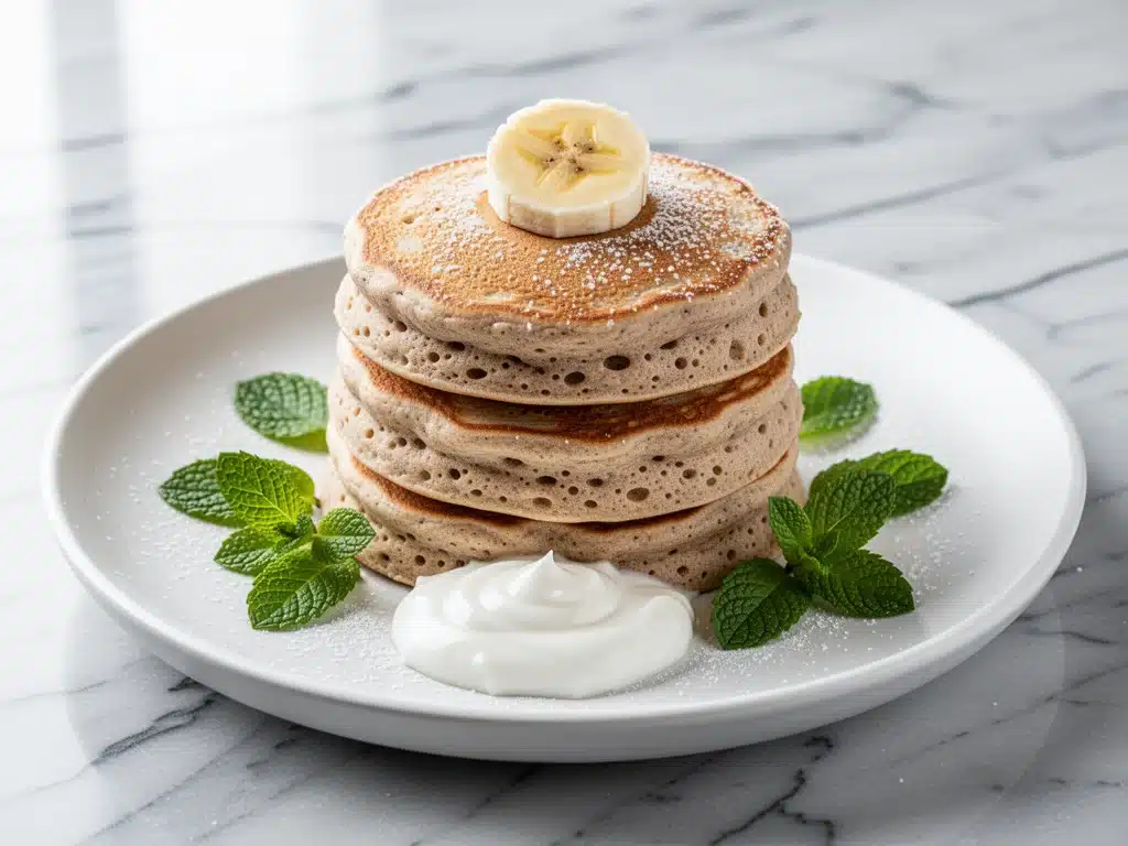 vegan banana oat blender pancakes - featured image