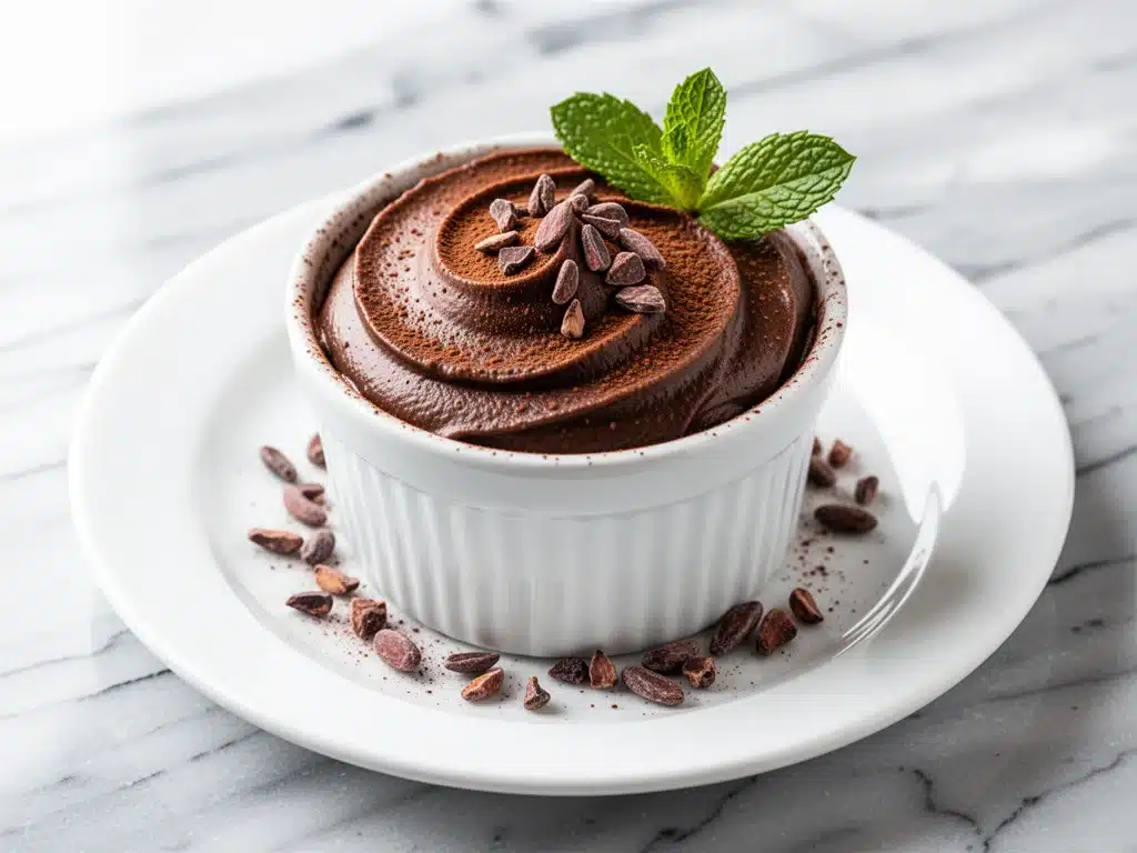 vegan chocolate avocado mousse - featured image