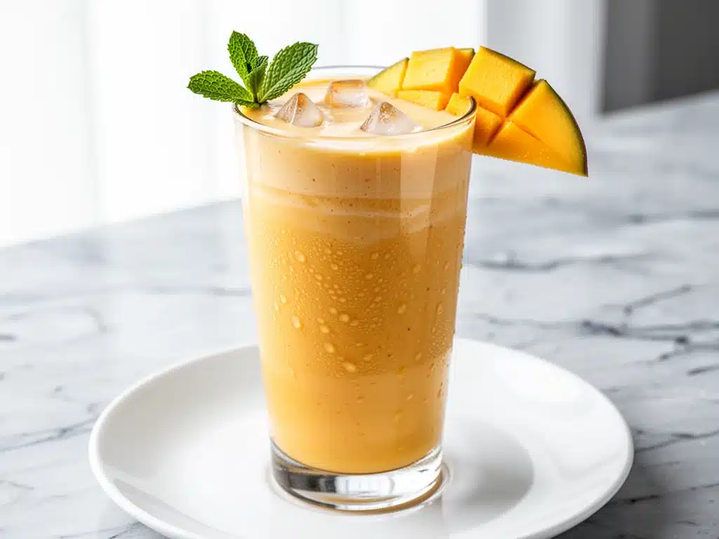 vegan mango lassi smoothie - featured image