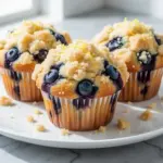 bakery-style blueberry muffins with lemon streusel - featured image