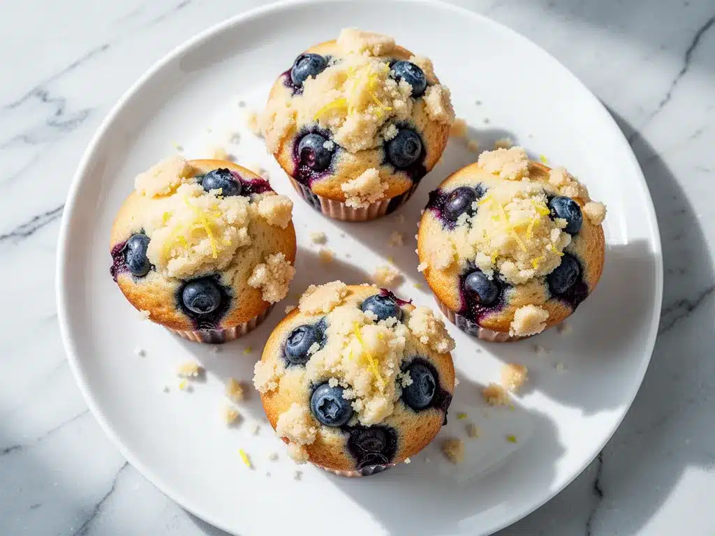 Bakery-Style Blueberry Muffins with Lemon Streusel: 6 Easy Steps 4 bakery-style blueberry muffins with lemon streusel preparation steps