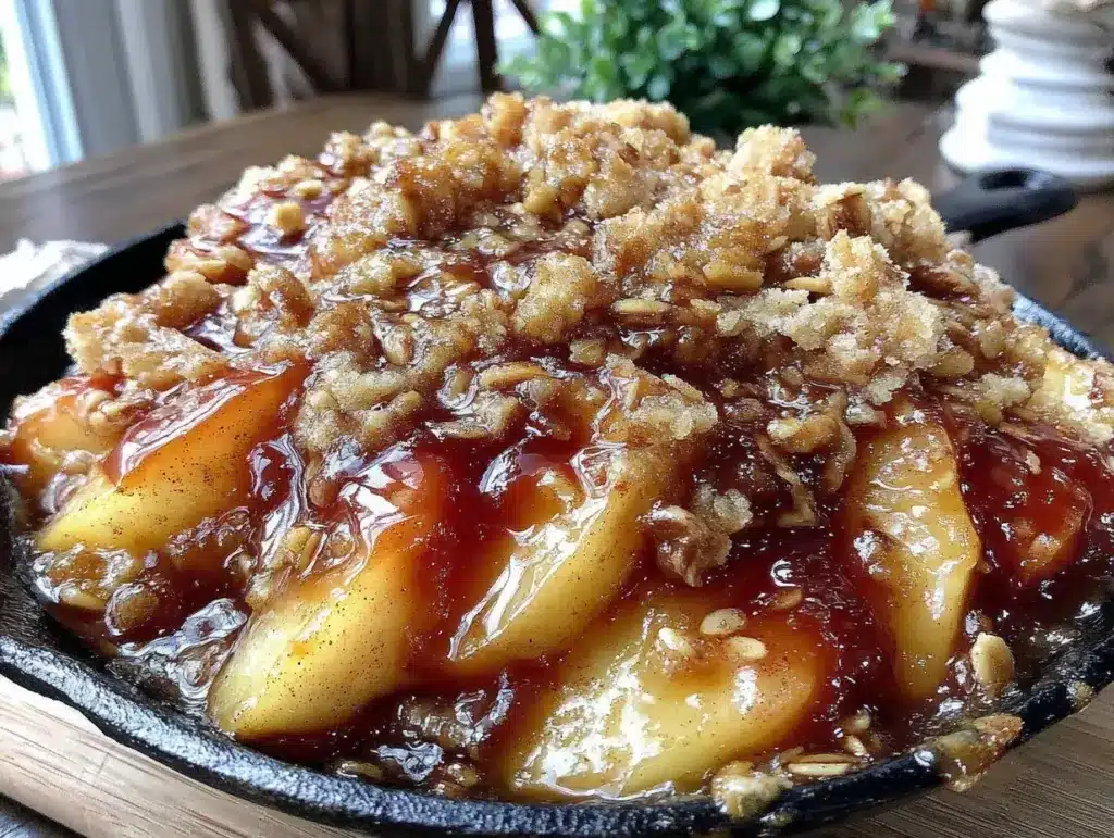 cast iron apple crisp for one - featured image
