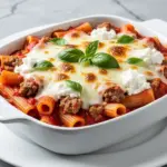 cheesy baked ziti with italian sausage - featured image