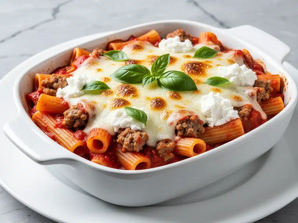 Home 1 cheesy baked ziti with italian sausage - featured image