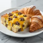 cheesy sausage breakfast casserole - featured image