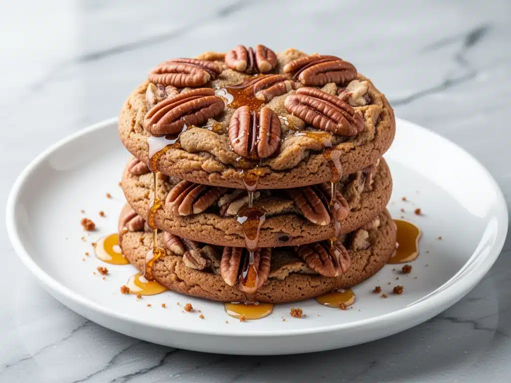 chewy fall maple pecan cookies - featured image