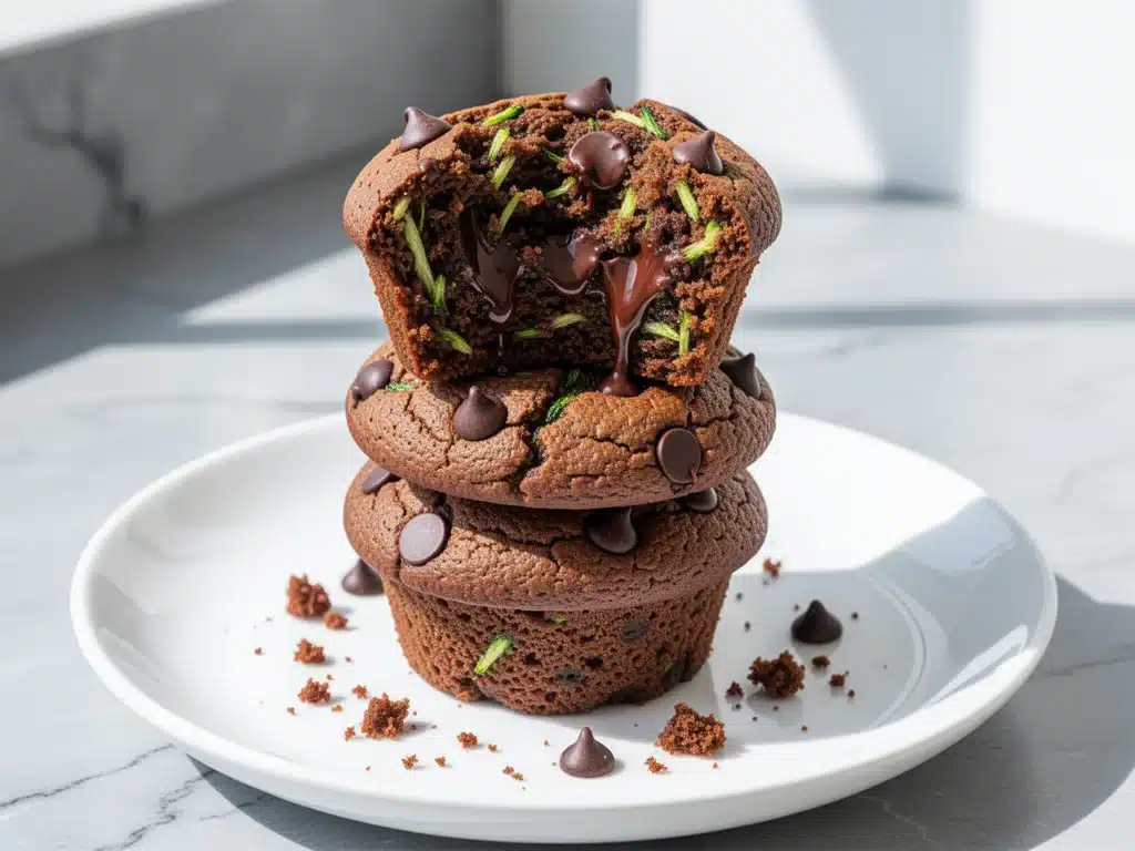 chocolate zucchini muffins - featured image