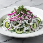 creamy cucumber dill salad - featured image