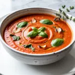 creamy roasted tomato soup - featured image