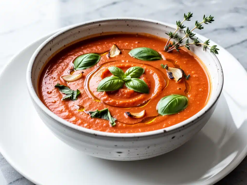 creamy roasted tomato soup - featured image