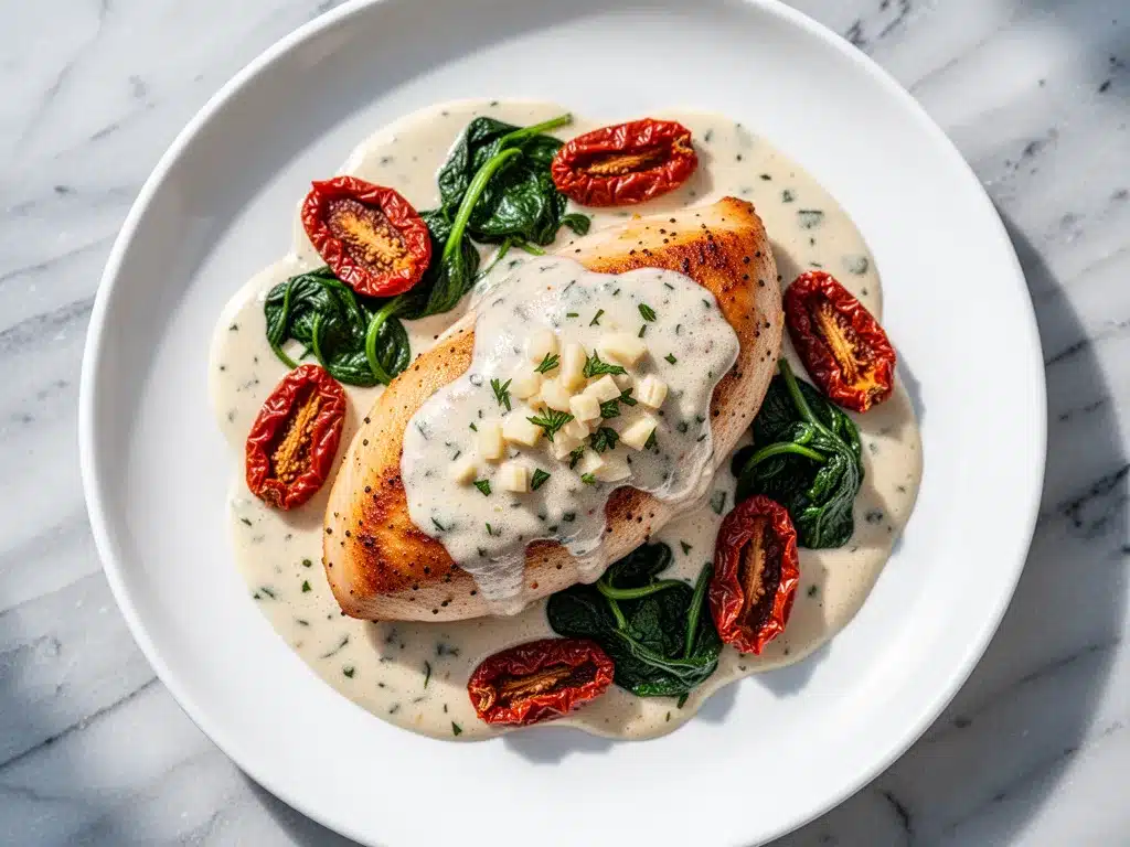 Creamy Tuscan Garlic Chicken: 5-Step Easy Dinner 4 creamy Tuscan garlic chicken preparation steps