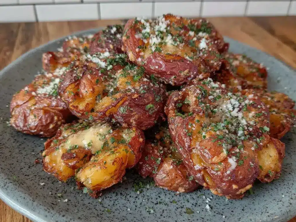 crispy smashed potatoes - featured image
