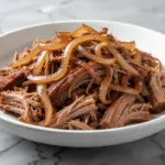 crockpot fall apple cider pulled pork - featured image
