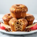 fall apple cider donut muffins - featured image