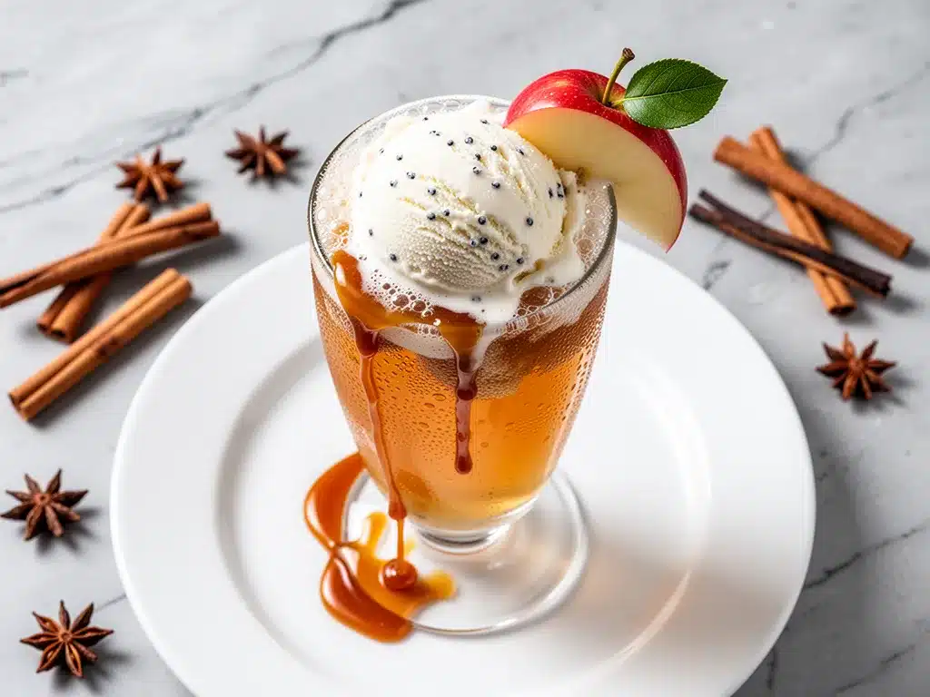 Fall Caramel Apple Cider Float: Easy Dessert Drink 4 fall caramel apple cider float preparation steps