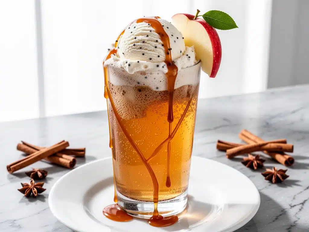 fall caramel apple cider float - featured image