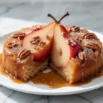 fall caramelized pear upside-down cake - featured image