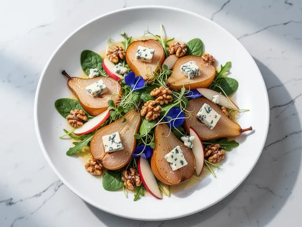 Fall Roasted Pear and Blue Cheese Salad: Easy 5-Step Recipe 4 fall roasted pear and blue cheese salad preparation steps