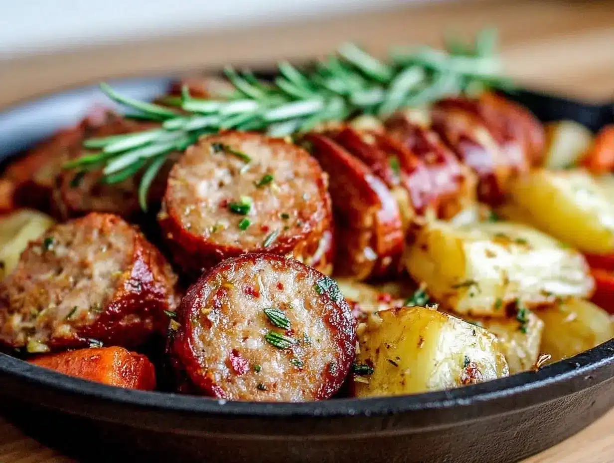 Fall Sheet Pan Sausage & Root Vegs: Grandma’s Recipe 4 fall sheet pan sausage and root vegetables preparation steps