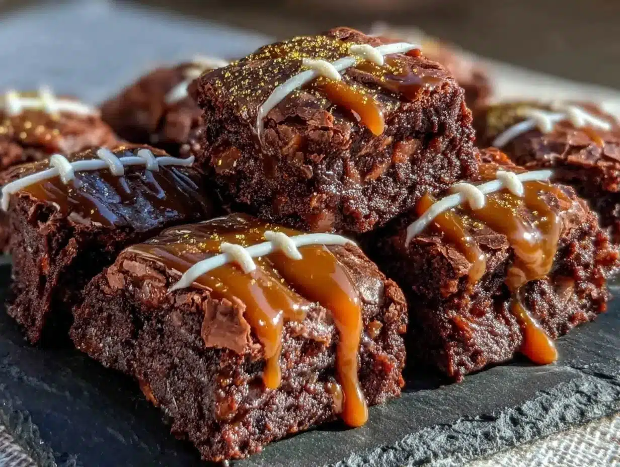 Football Chocolate Peanut Butter Brownie Bites: 1 Trick 4 football chocolate peanut butter brownie bites preparation steps