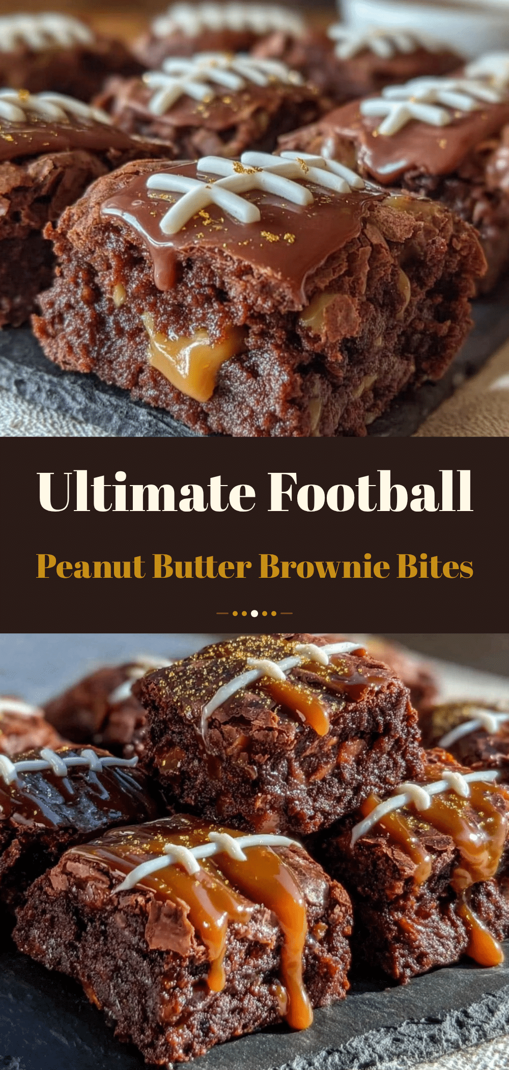 Football Chocolate Peanut Butter Brownie Bites: 1 Trick 5 football chocolate peanut butter brownie bites recipe