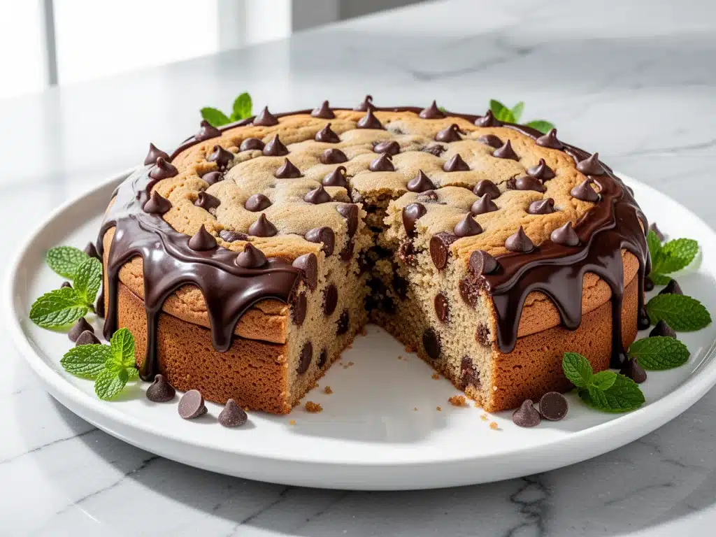 Football Game Day Chocolate Chip Cookie Cake - featured image