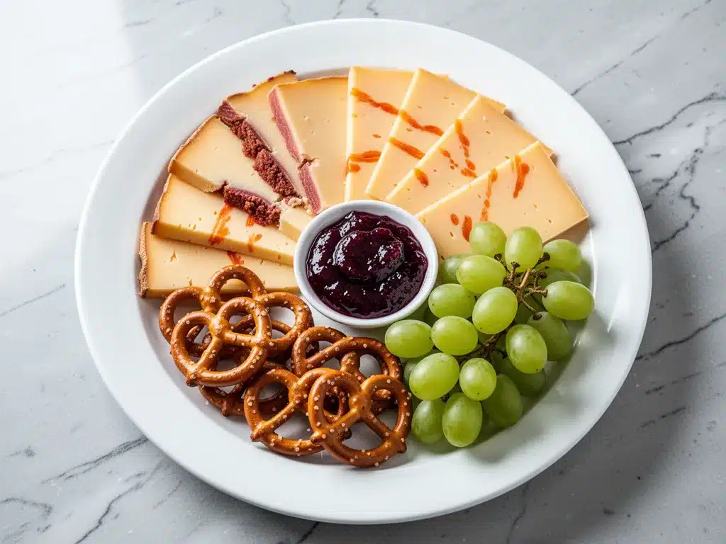 Football Party Charcuterie Board with Smoked Cheddar 4 football party charcuterie board preparation steps