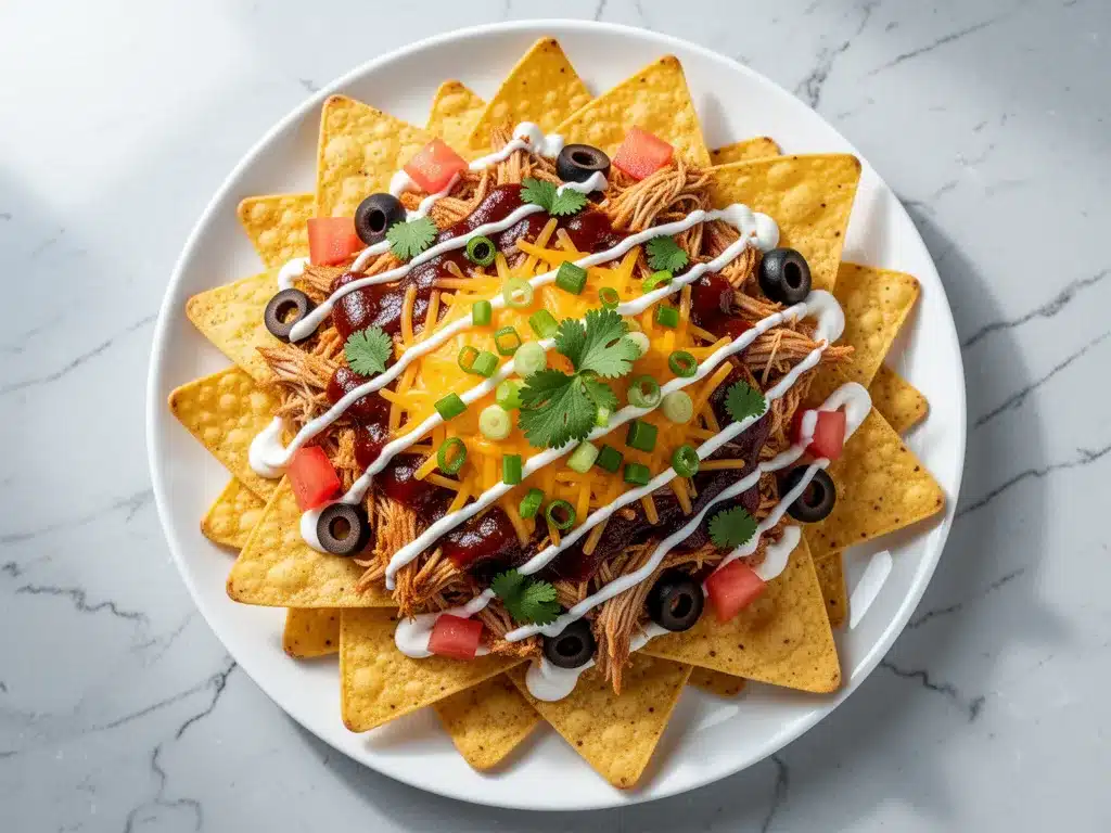Football Tailgate Sheet Pan Nachos with Smoky Pulled Chicken 4 football tailgate sheet pan nachos with smoky pulled chicken preparation steps