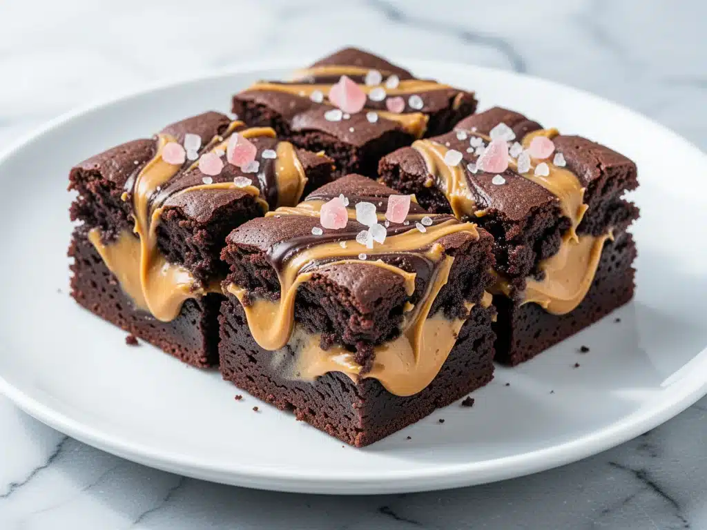 fudgy peanut butter swirl brownies - featured image