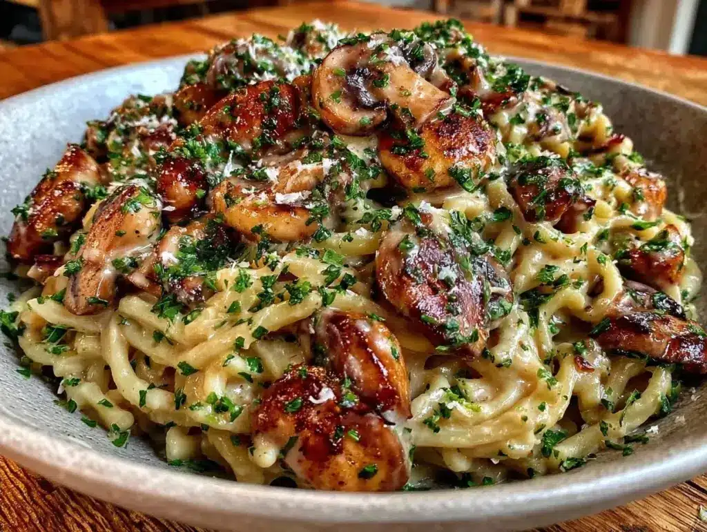 gluten-free creamy mushroom stroganoff - featured image