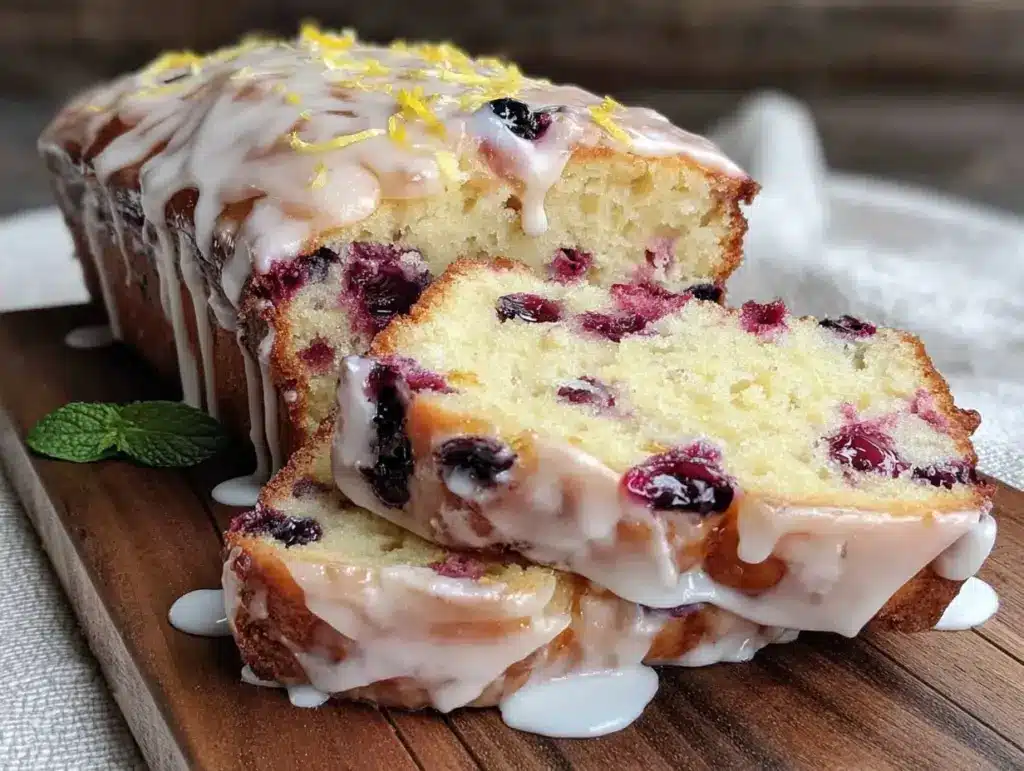 gluten-free lemon blueberry loaf - featured image