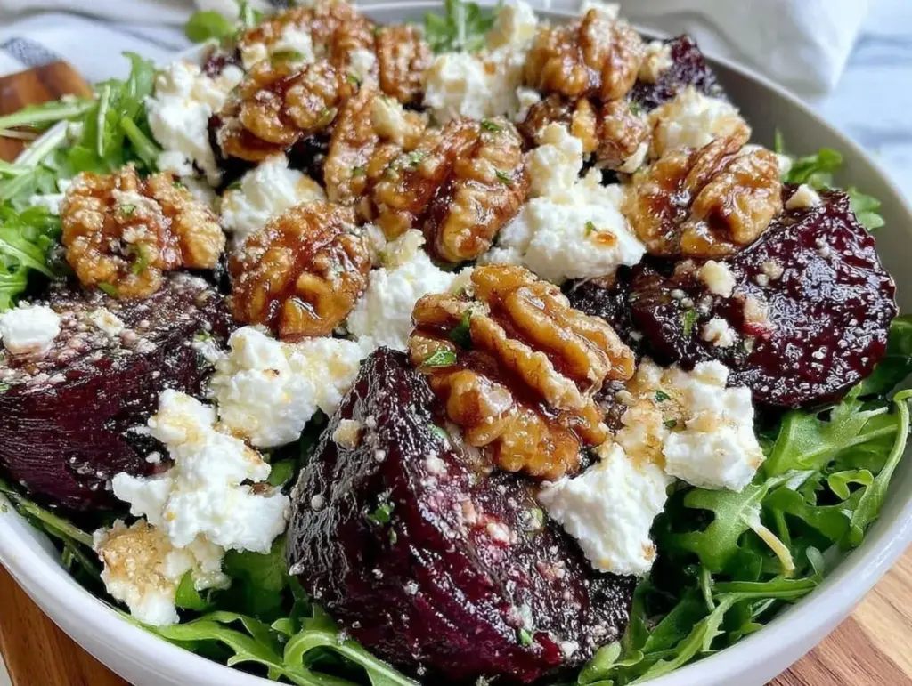 harvest roasted beet and goat cheese salad - featured image