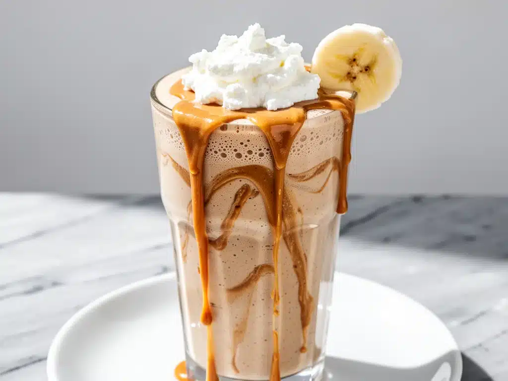 high-protein peanut butter banana smoothie - featured image