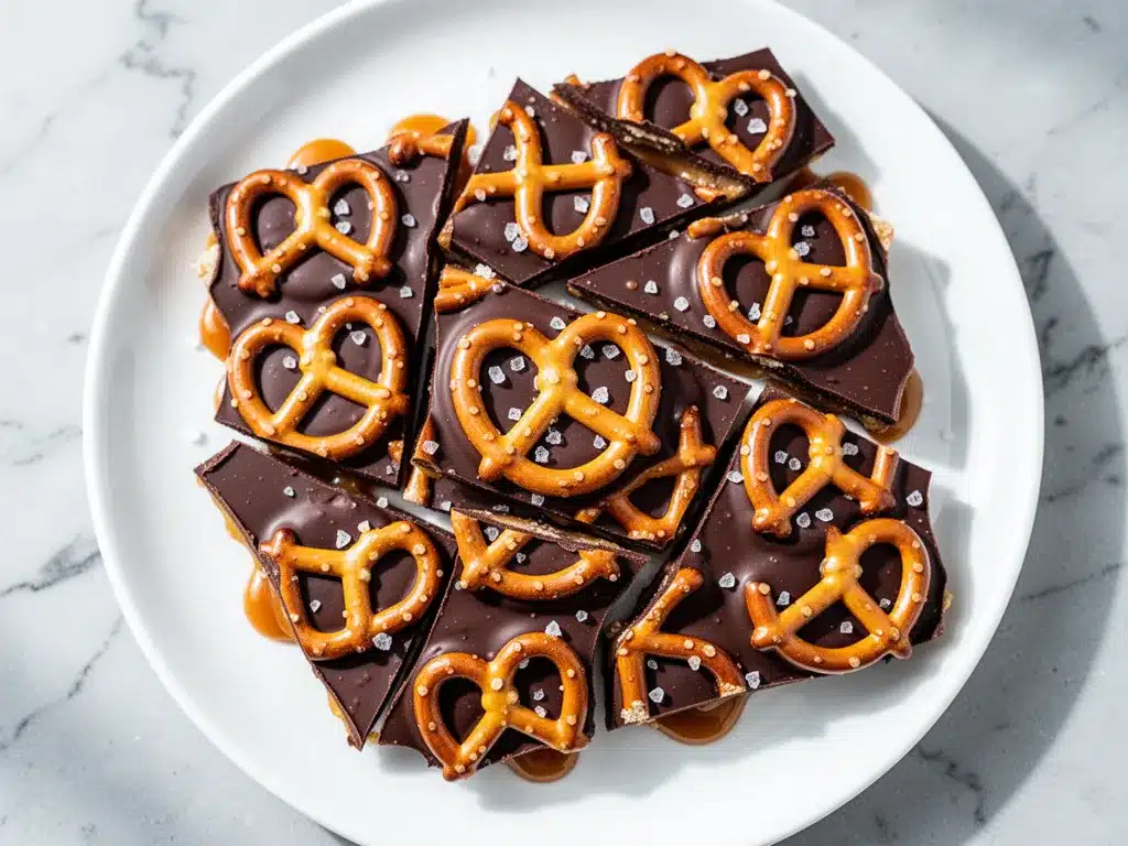 Homemade Salted Caramel Pretzel Bark: Easy Dark Chocolate Recipe 4 homemade salted caramel pretzel bark preparation steps