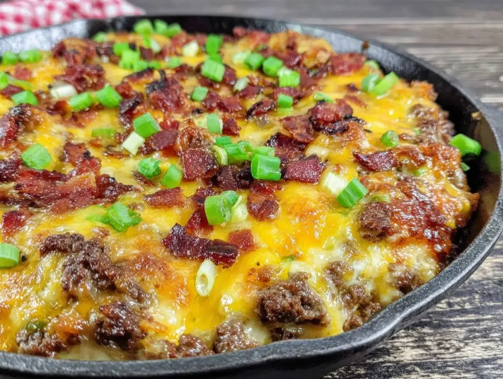 low-carb cheeseburger casserole - featured image
