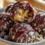 no-bake chocolate peanut butter protein balls - featured image