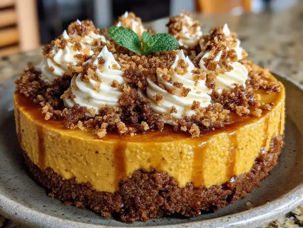 no-bake pumpkin cheesecake - featured image