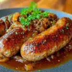 Oktoberfest beer braised bratwurst - featured image