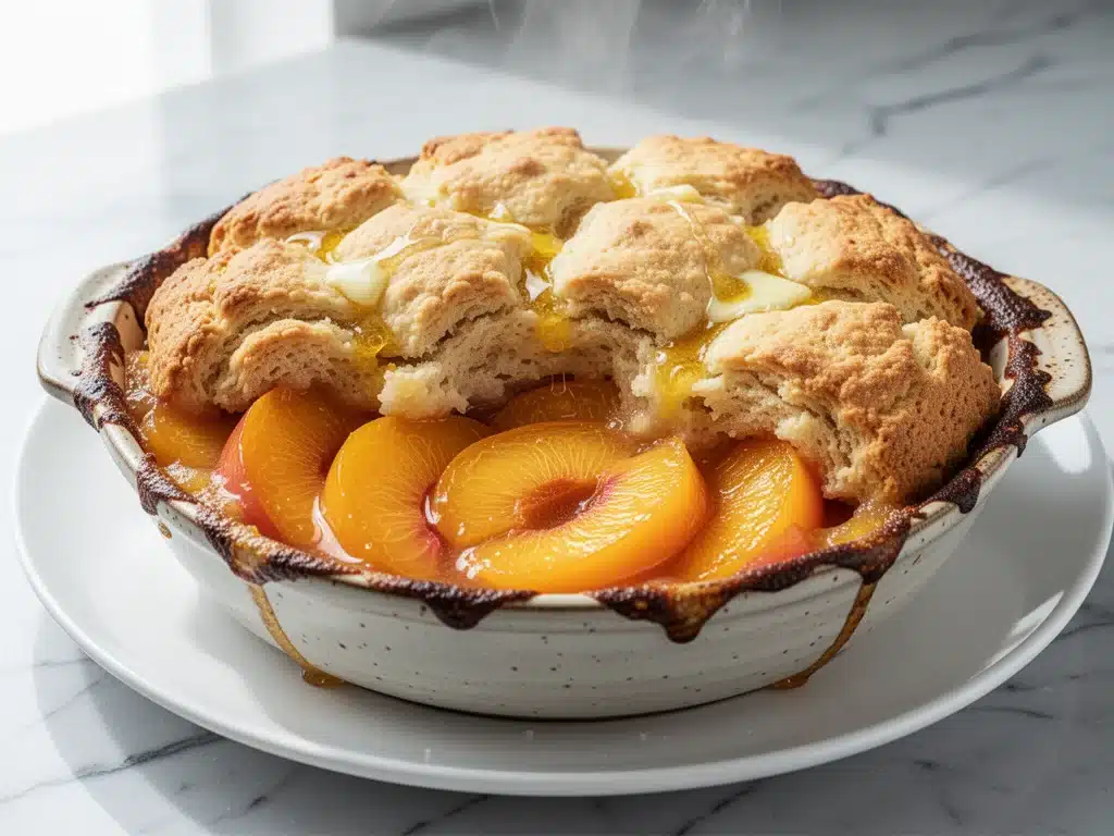 old-fashioned peach cobbler - featured image