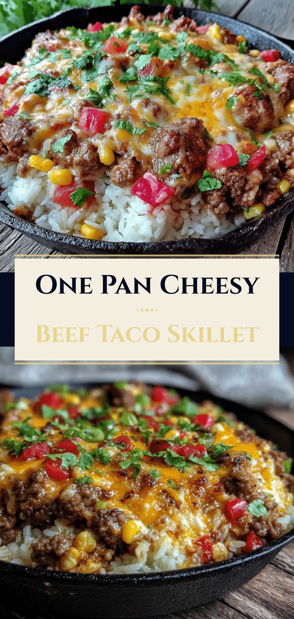One-Pan Cheesy Ground Beef Taco Skillet with Fluffy Rice 5 One-Pan Cheesy Ground Beef Taco Skillet recipe