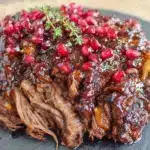 pomegranate glazed brisket - featured image