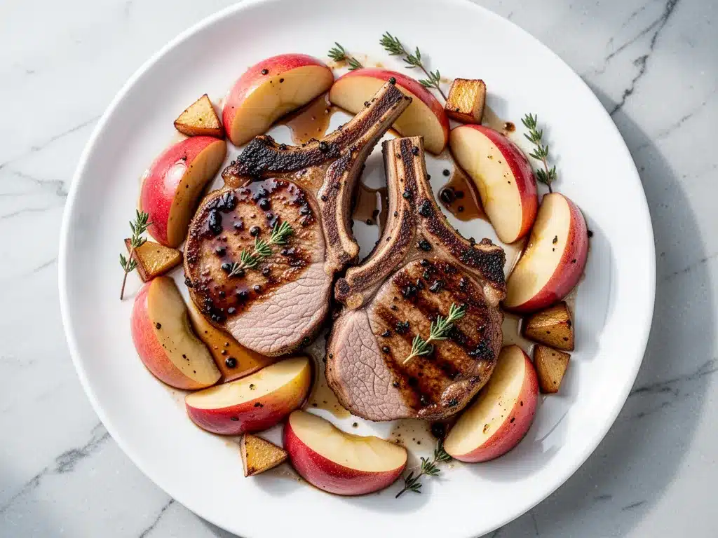 Sheet Pan Balsamic Pork Chops with Roasted Apples: Easy Dinner 4 Sheet Pan Balsamic Pork Chops with Roasted Apples preparation steps