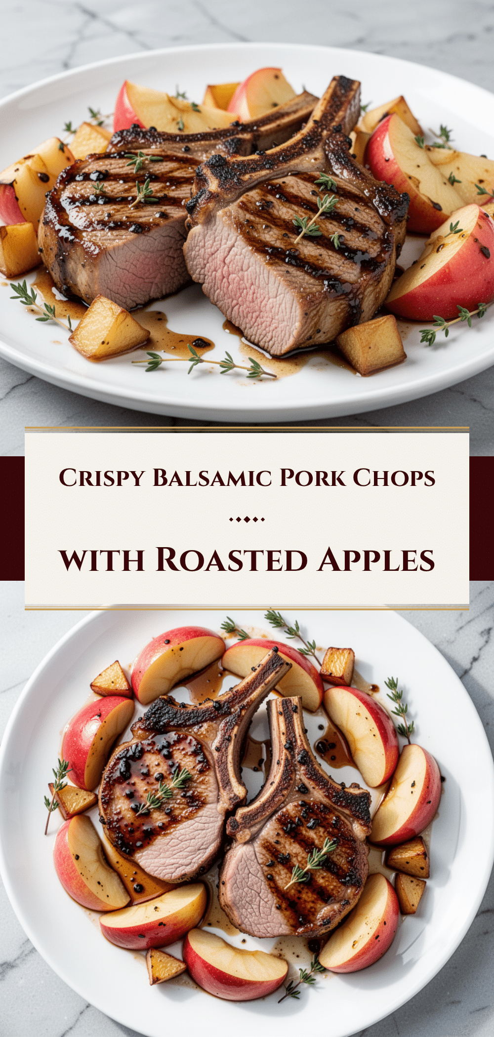 Sheet Pan Balsamic Pork Chops with Roasted Apples: Easy Dinner 5 Sheet Pan Balsamic Pork Chops with Roasted Apples recipe