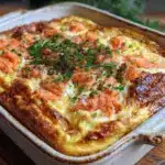 smoked salmon dill egg casserole - featured image