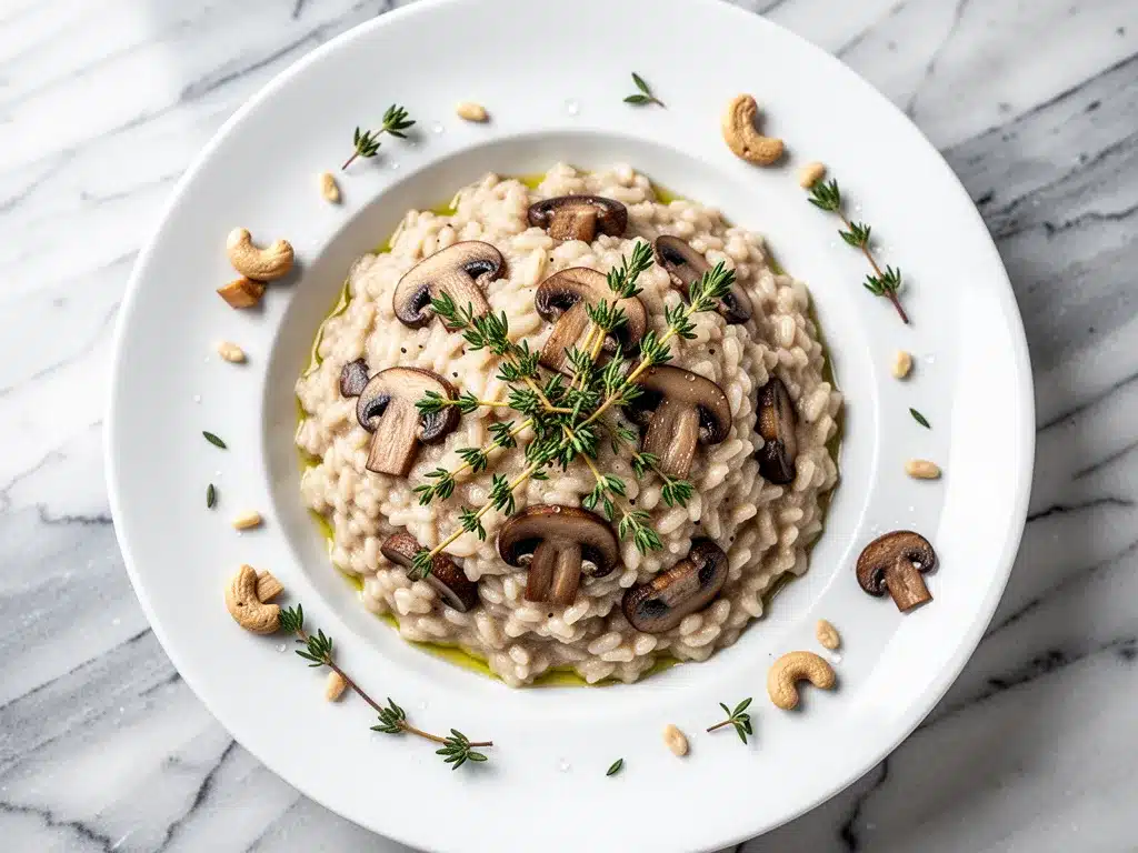 Vegan Creamy Mushroom Risotto: 10-Min Easy Creamy Dinner 4 vegan creamy mushroom risotto preparation steps