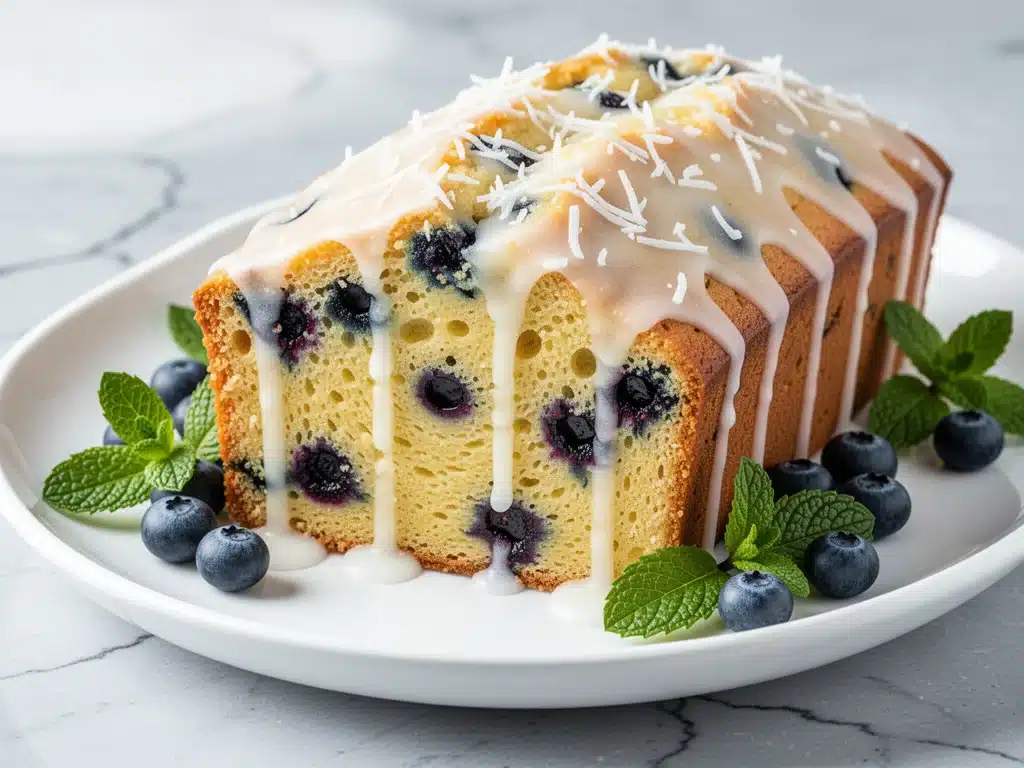 vegan lemon blueberry loaf - featured image